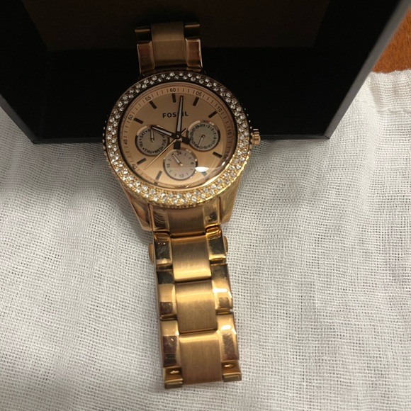 Fossil Riley Rose Gold Plated Stainless Steel - Picture 2 of 5